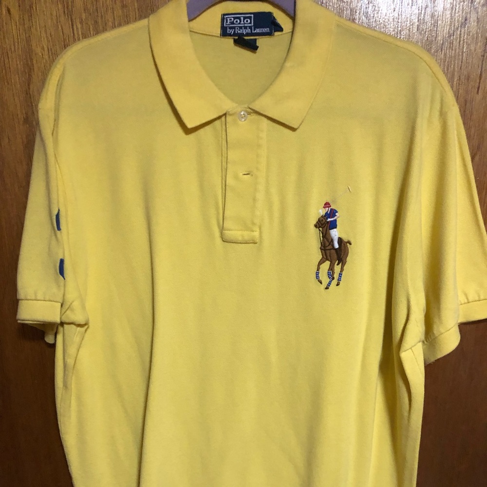 Ralph Lauren Big Pony Polo Yellow Size LARGE MENS